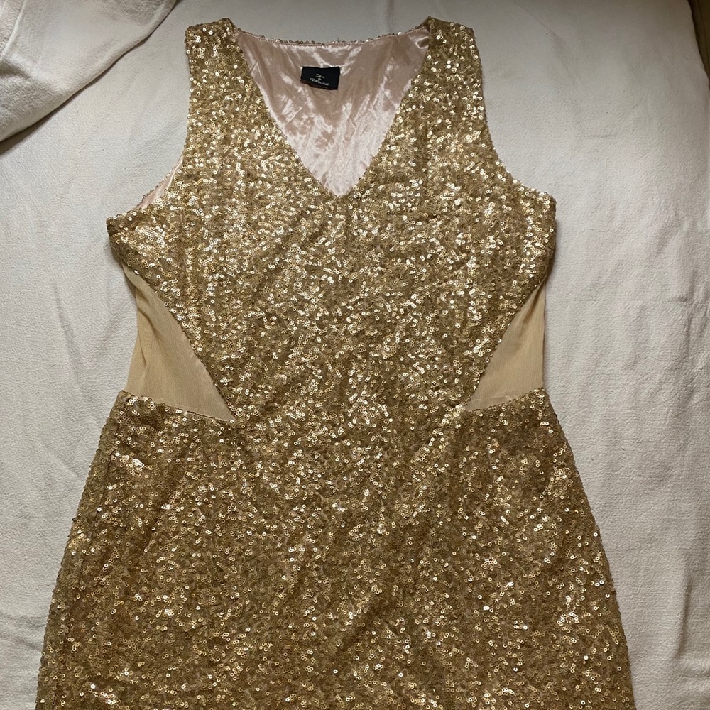 Gold sparkle cocktail dress